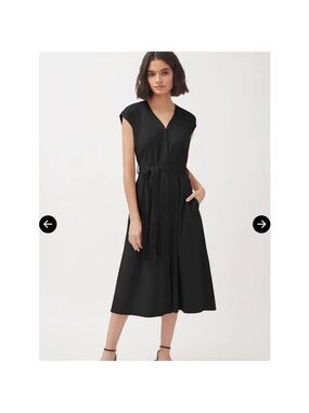 cuyana v neck midi dress Cuyana V-Neck Midi Dress - Black